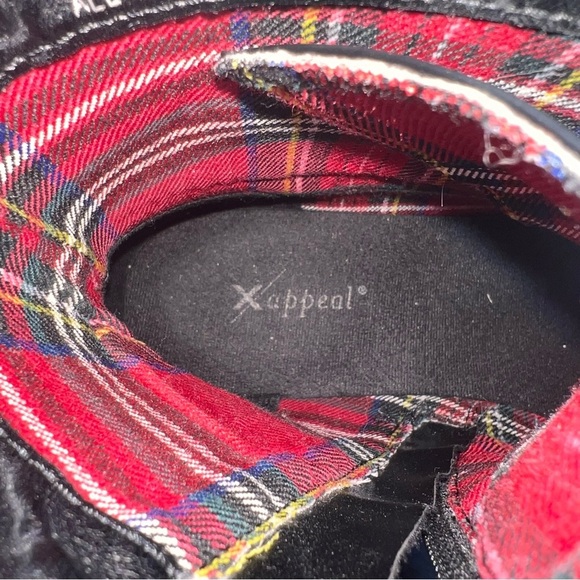 Black Lug Sole Ankle Boots Womens Lace Up Combat Style Side Zipper - Picture 7 of 8